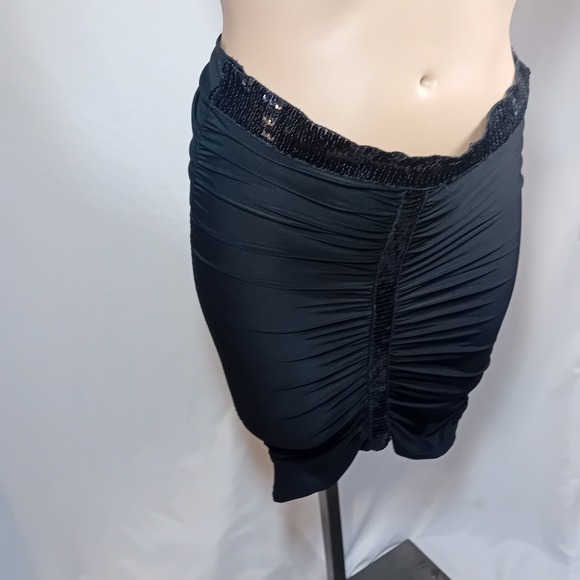 Y2K Entro Ruched Sequin Strapless Tube Top Corset Bustier Mini Skirt Glam Fits S - Picture 7 of 15